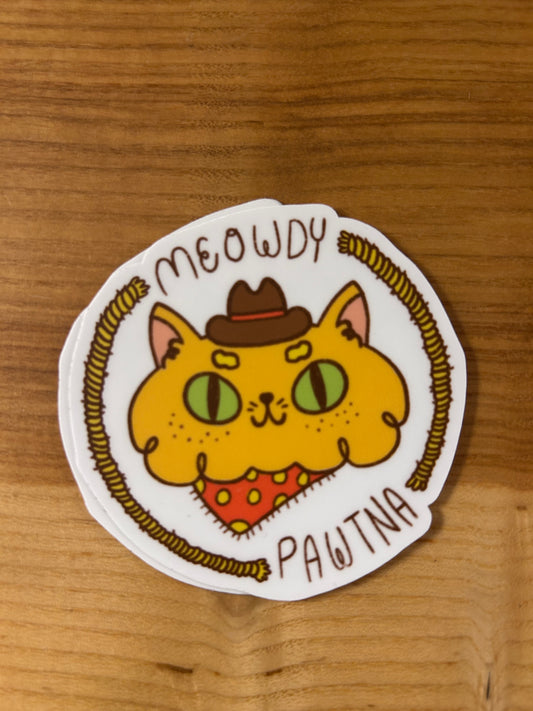 Meowdy sticker