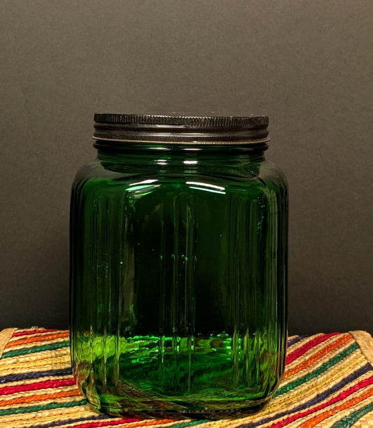 MSC114 Hoosier green glass container large