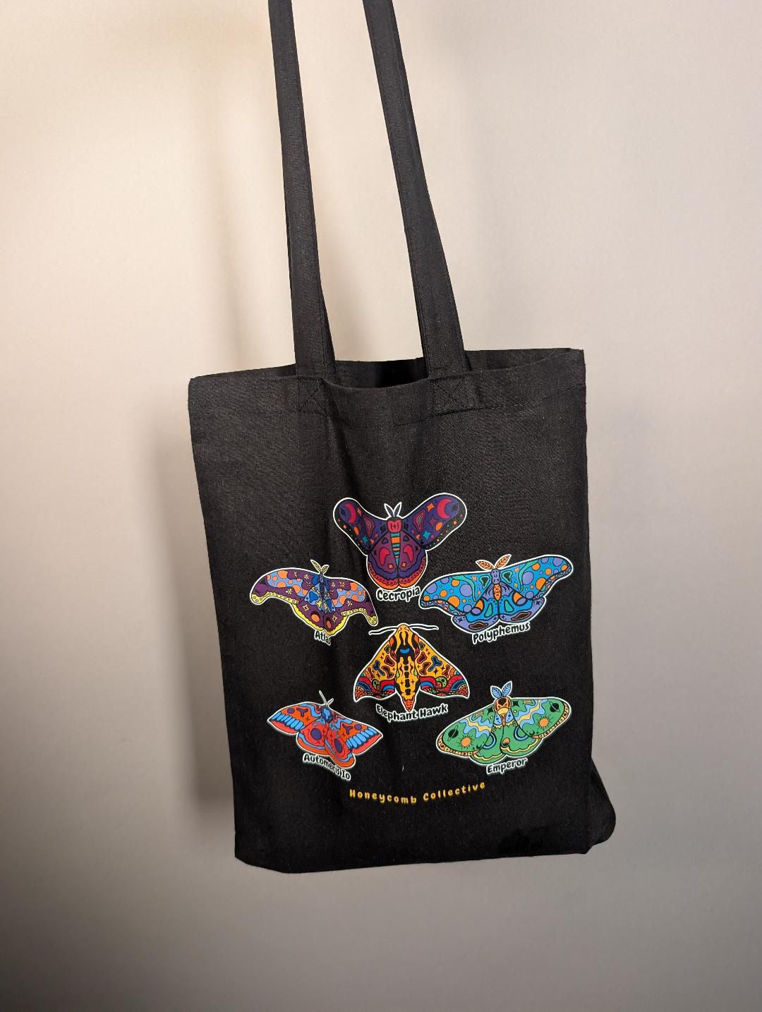 Moth tote, honeycomb collective