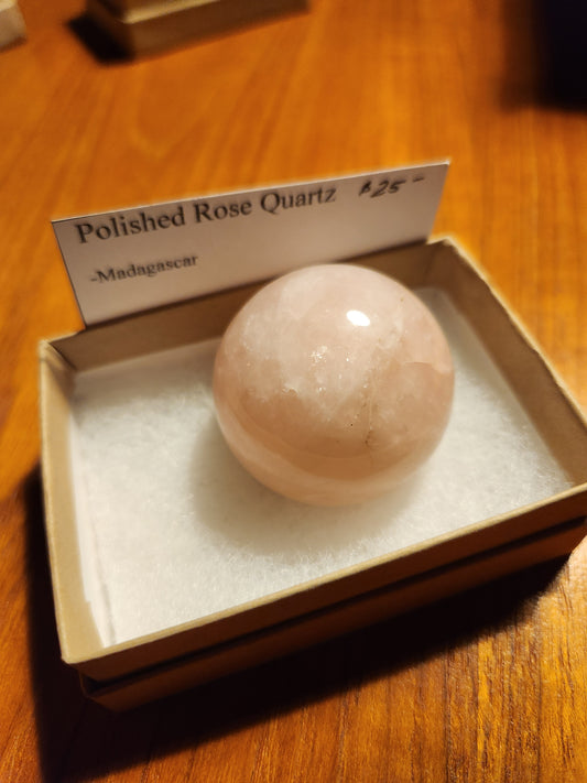 Polished Rose Quartz Sphere