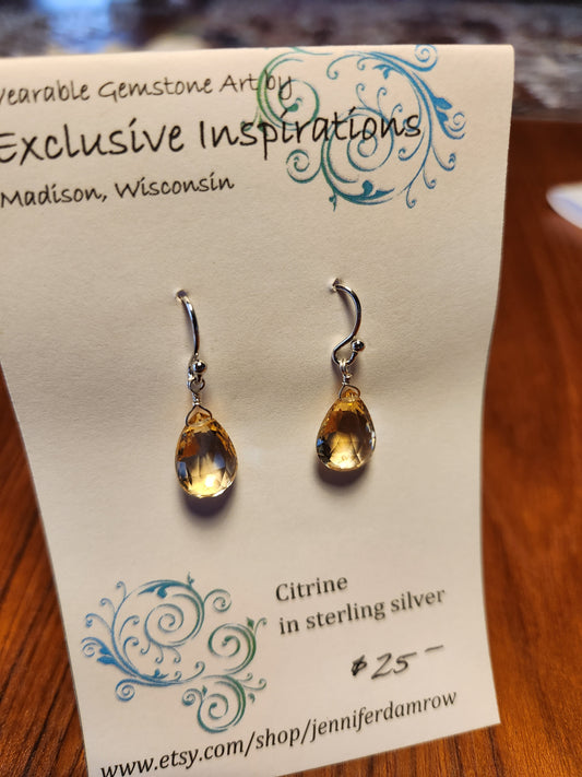 Citrine in sterling silver