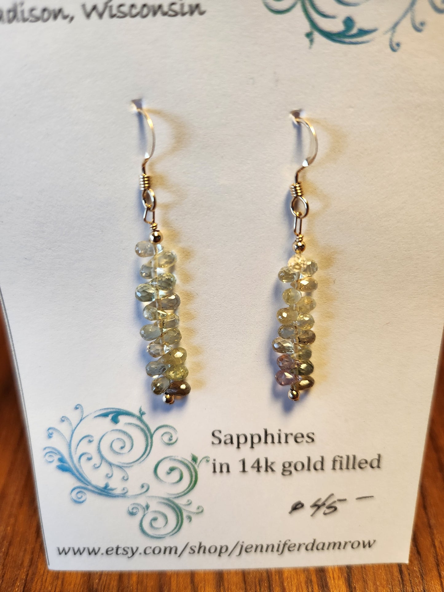 Sapphires in 14kt gold