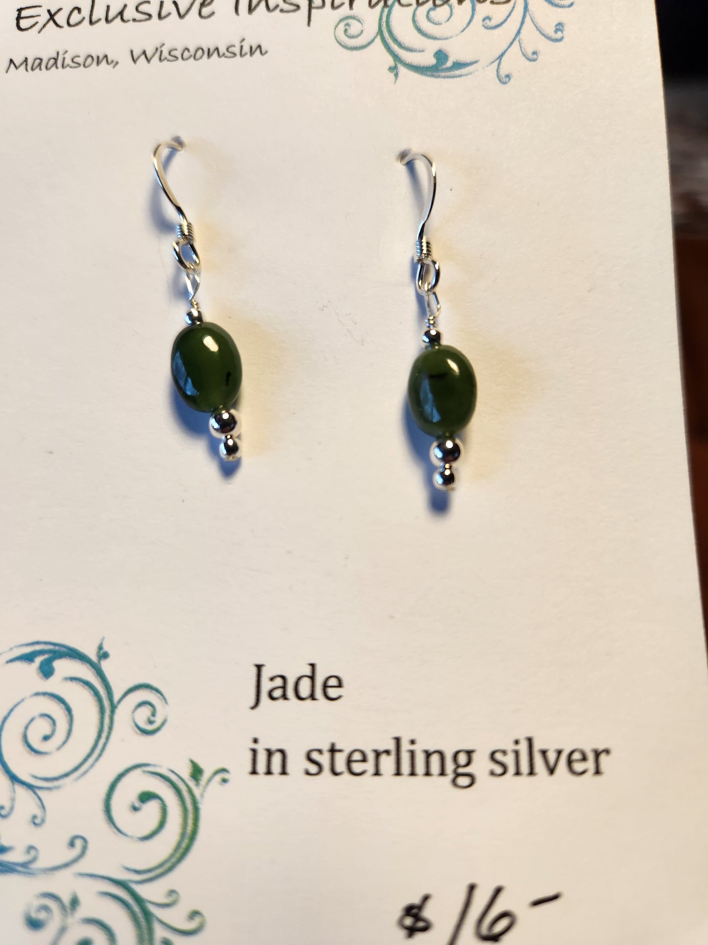 Jade in sterling silver