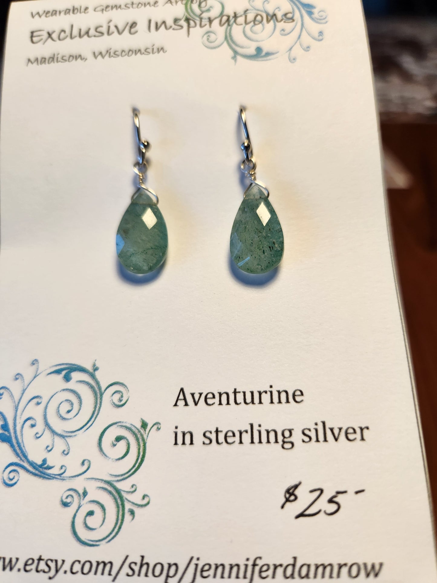 Aventurine in sterling silver