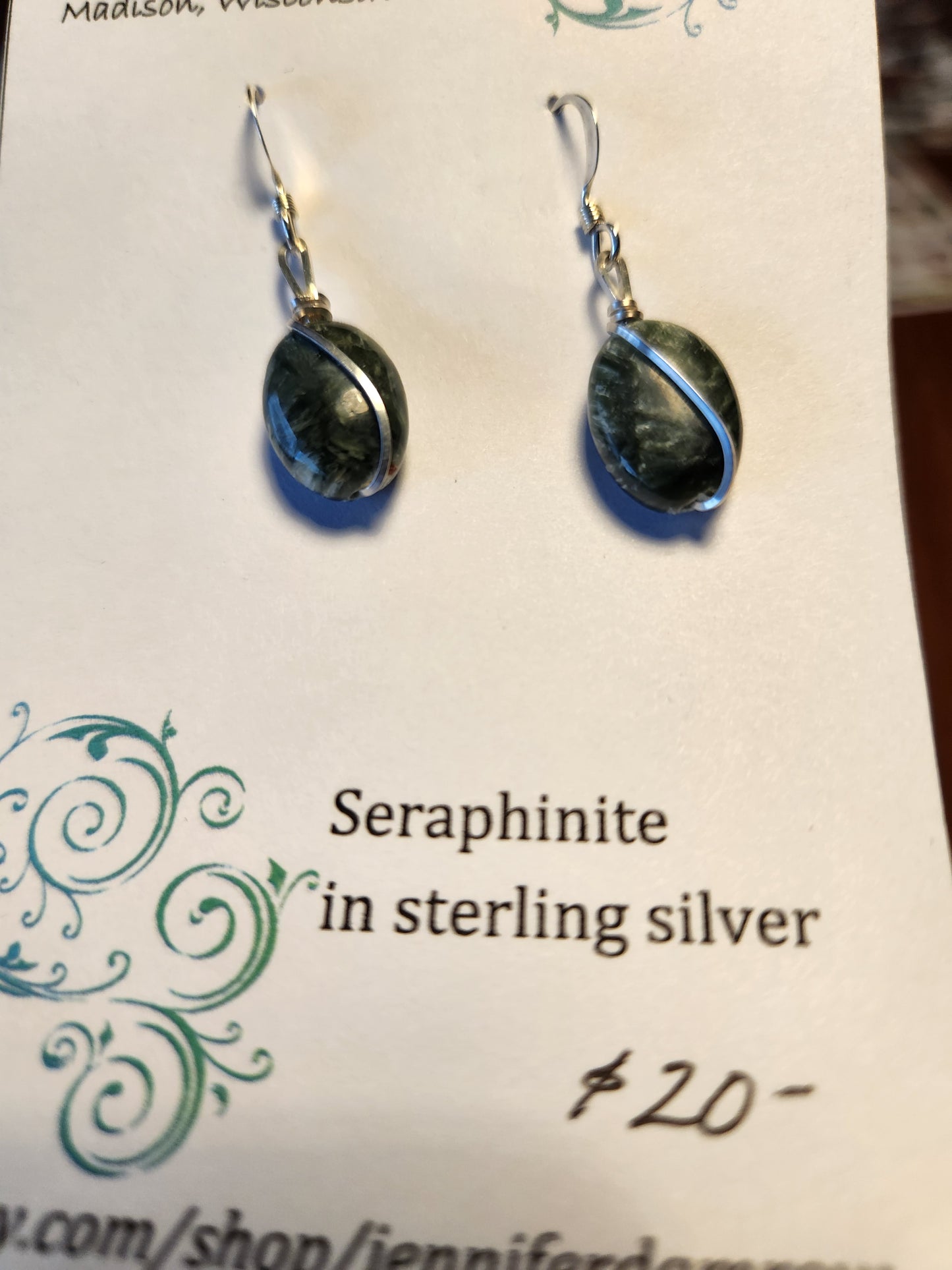 Seraphinite in sterling silver