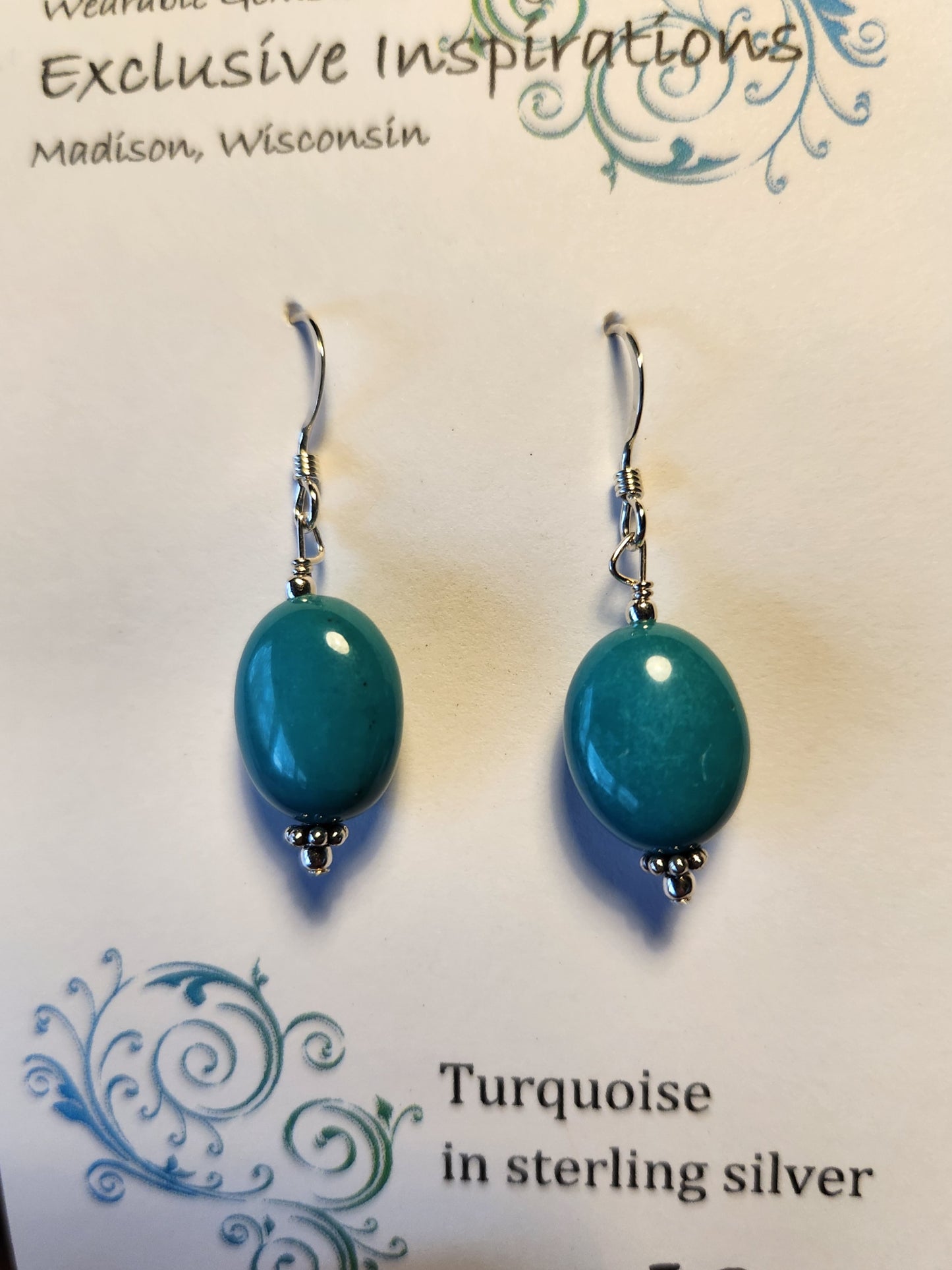 Turquoise in sterling silver