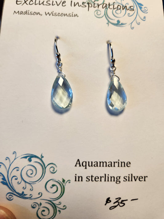 Aquamarine in sterling silver