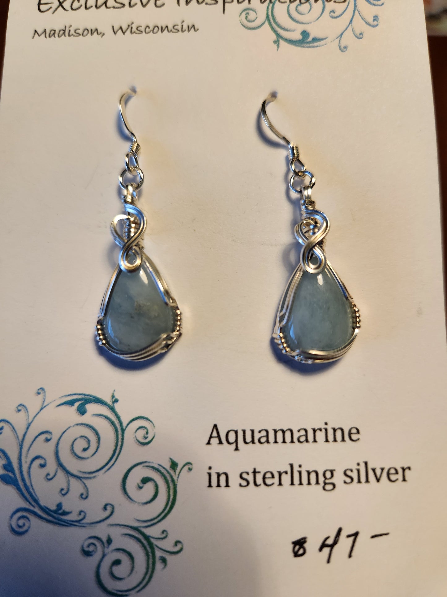 Aquamarine in sterling silver