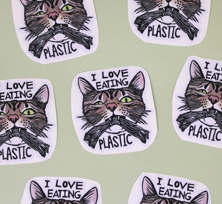 I Love Eating Plastic, Sticker