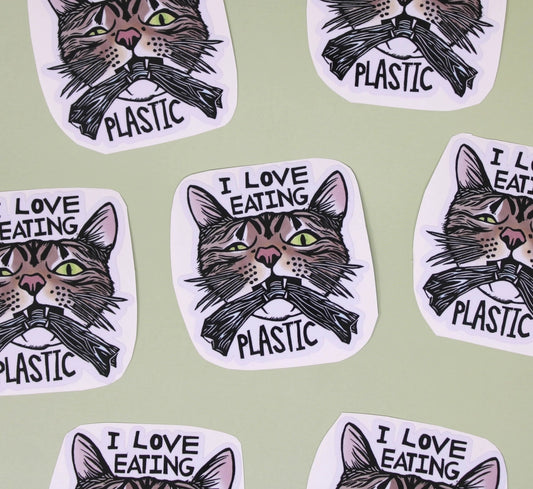 I Love Eating Plastic, Sticker