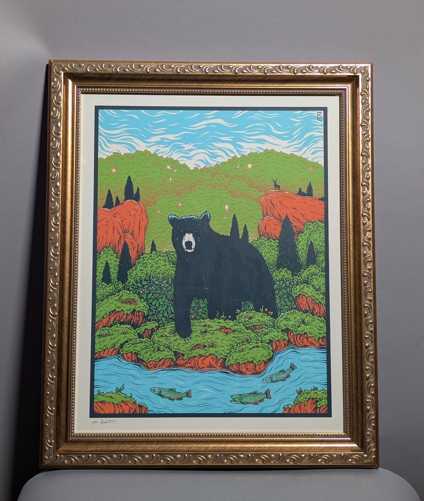 Framed Bear Print