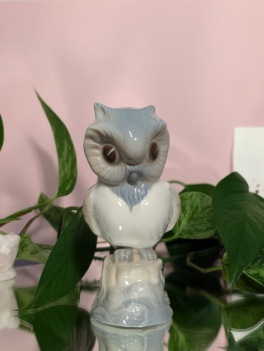 Blue porcelain owl