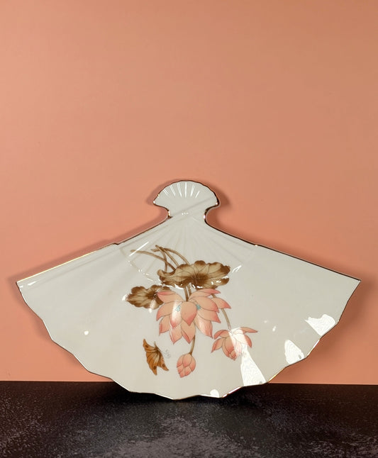 Porcelain Lotus Flower Fan