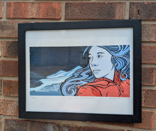 Framed "Ivy and her glacier" Print