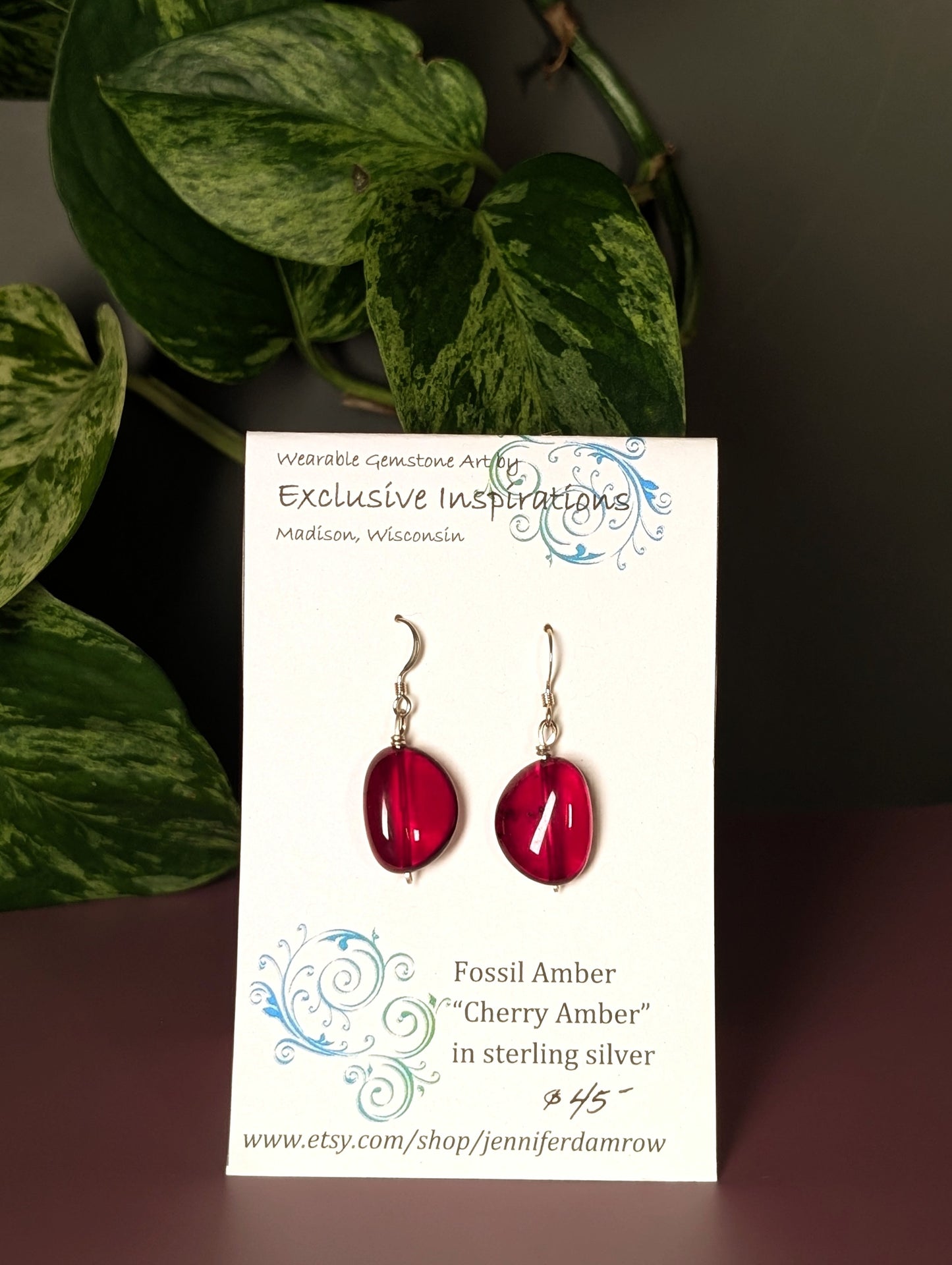 Amber earrings
