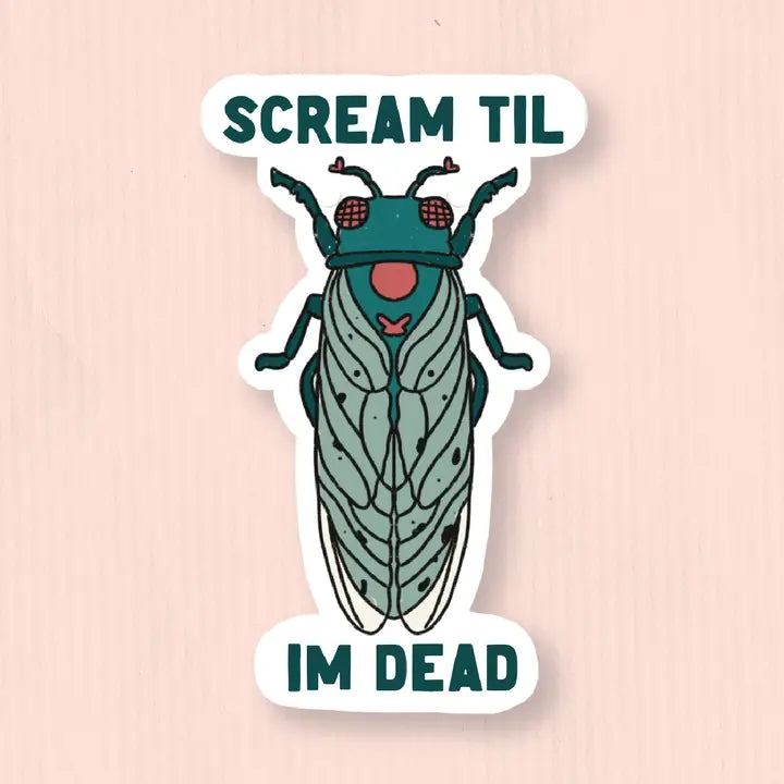 Scream cicada sticker