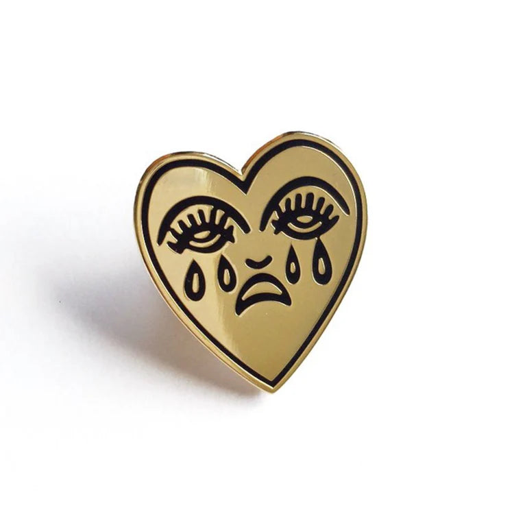 Crying heart pin