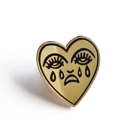 Crying heart pin