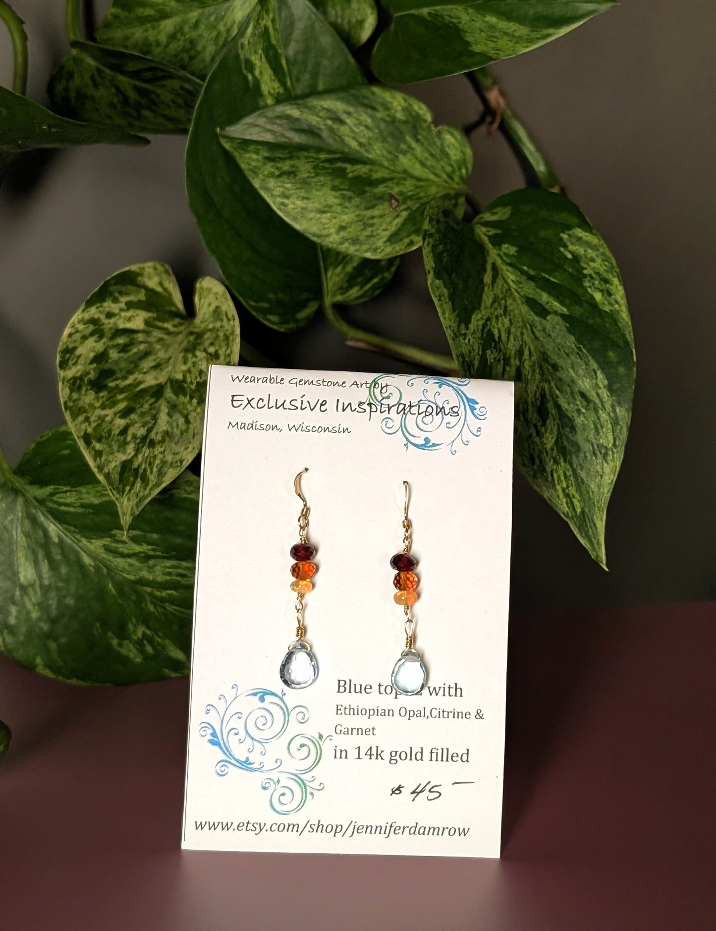 Blue topaz earrings