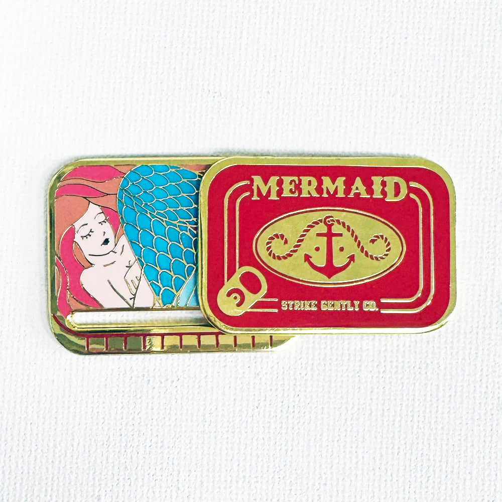 Mermaid Tinned Fish enamel pin