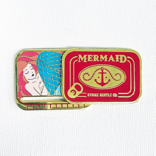 Mermaid Tinned Fish enamel pin