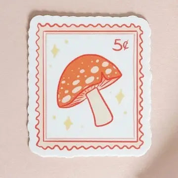 Mushroom stamp sticker
