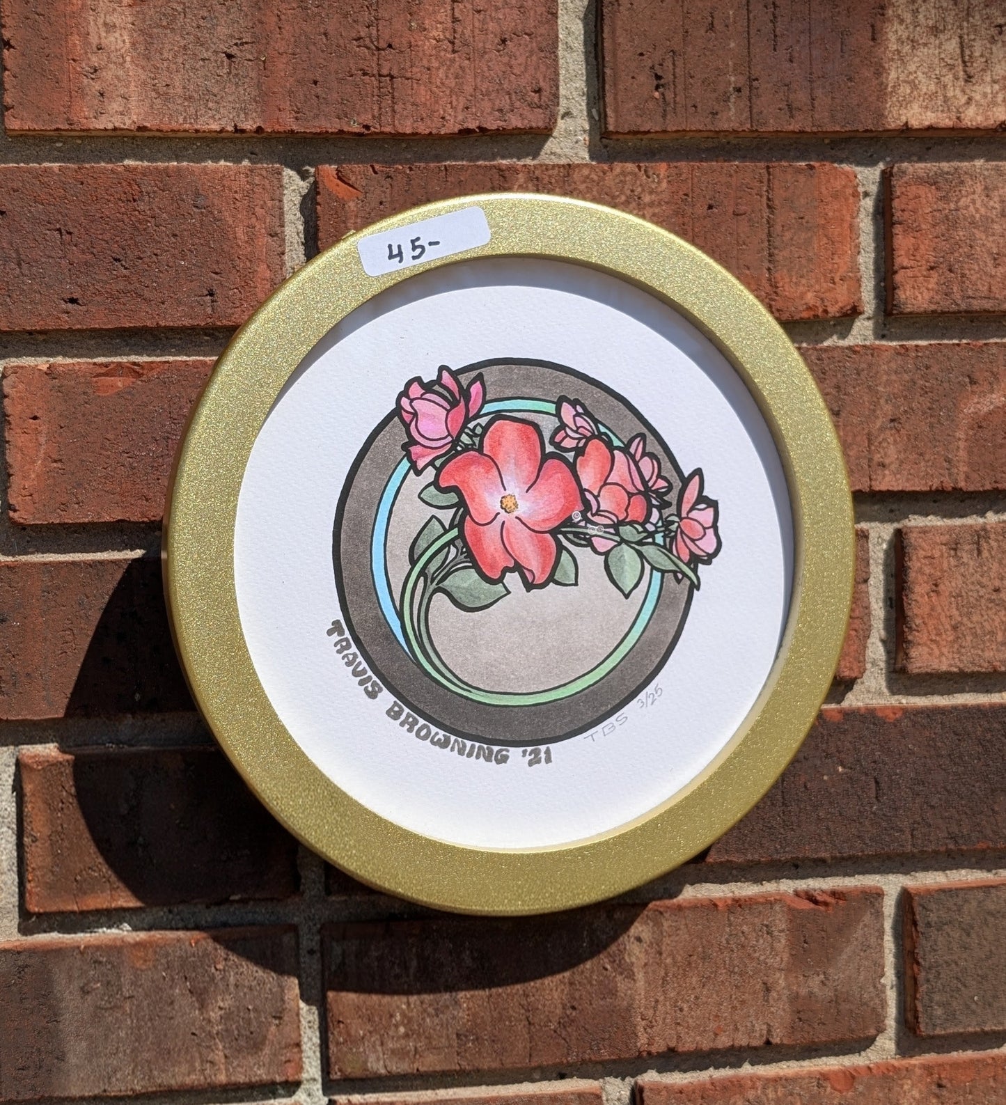 Framed Wild Rose Circular Print