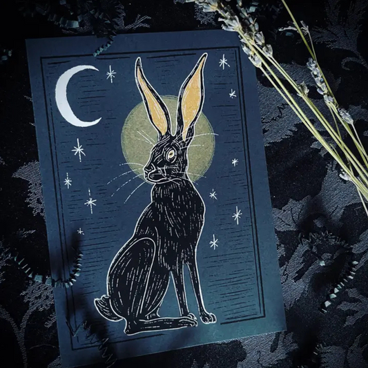 Rabbit and Moon Print