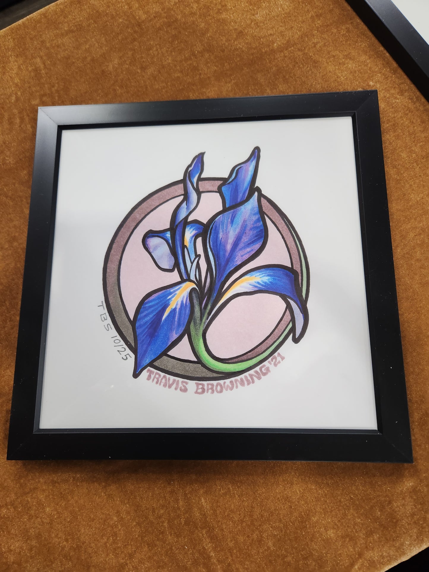 Framed Iris Print square frame