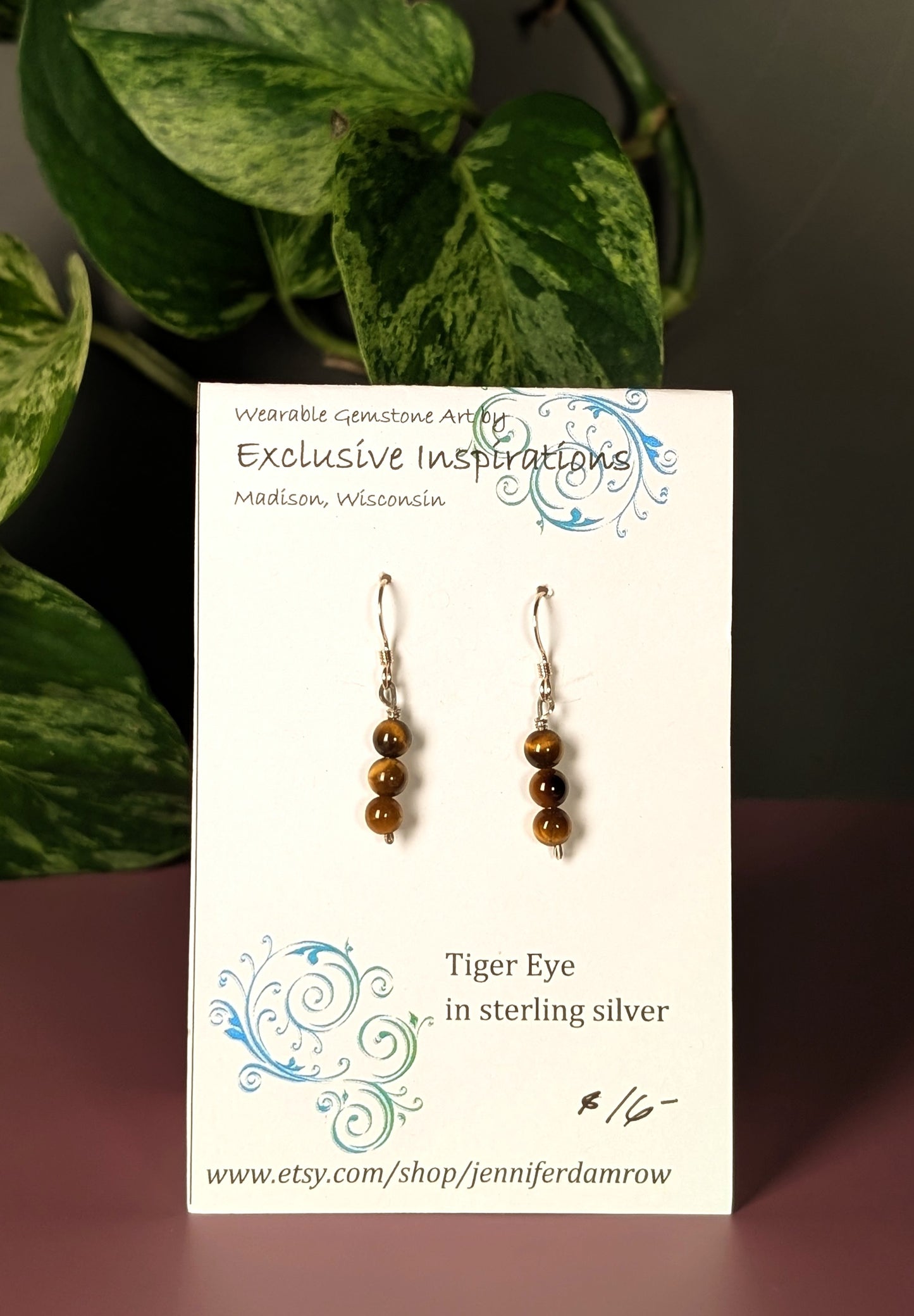 Tigers eye earrings