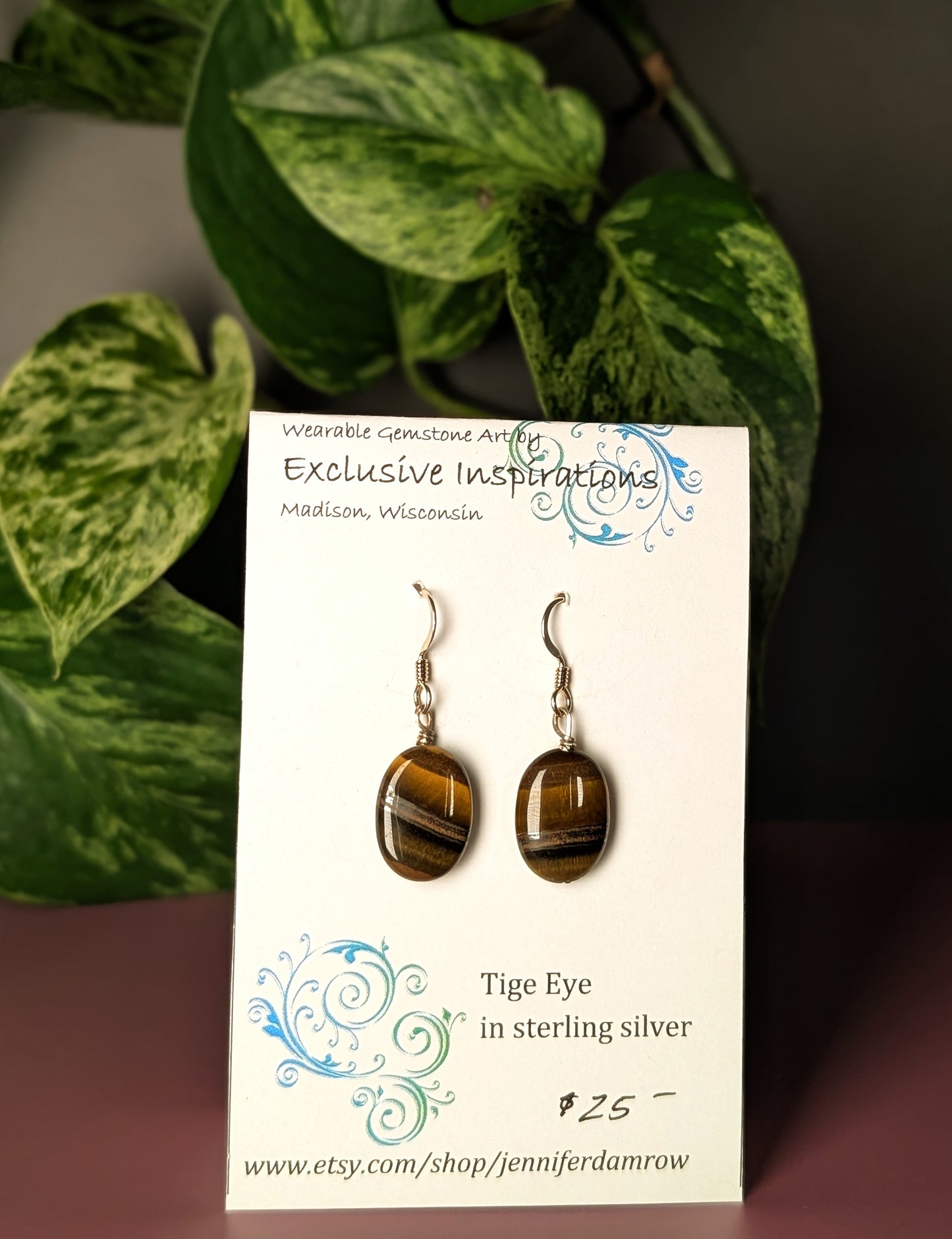 Tigers eye earrings