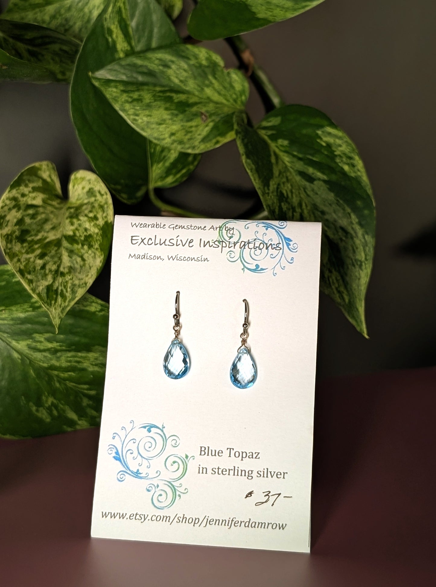 Blue topaz earrings