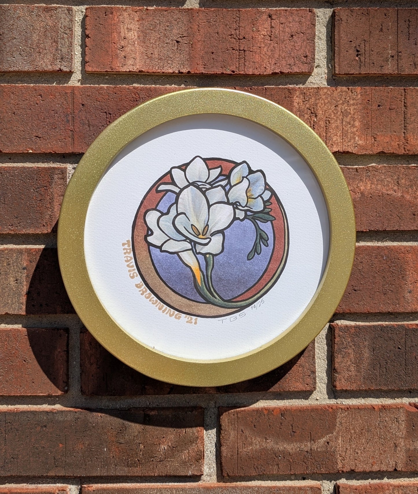 Framed Freesia Circular Print