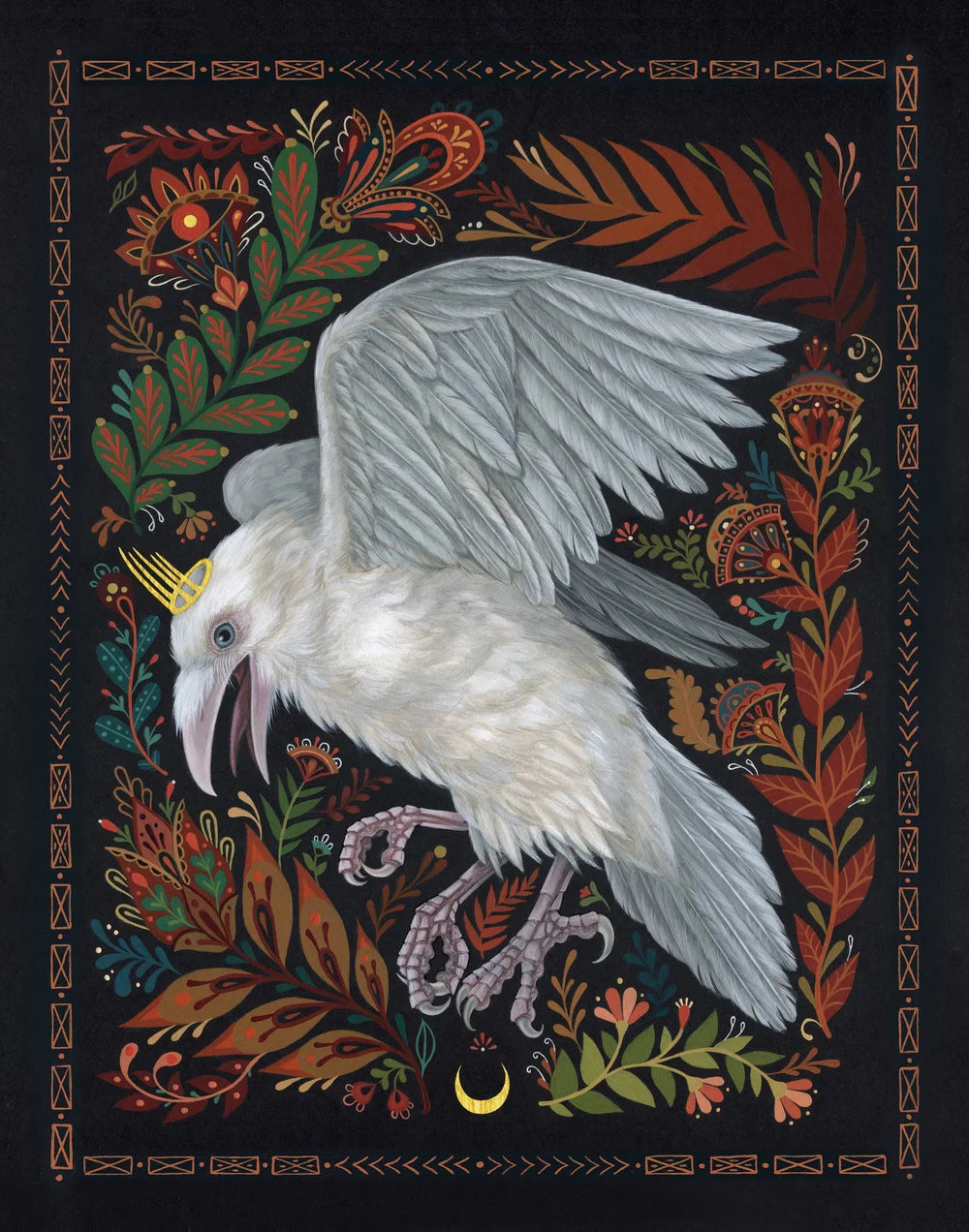 White Crow with Crown