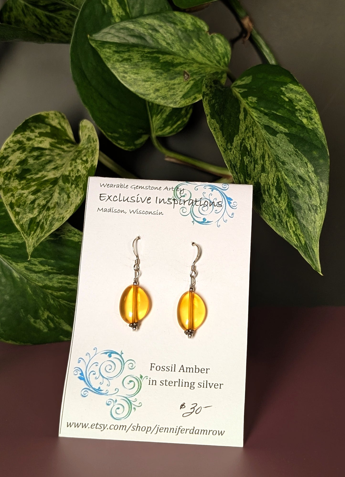 Amber earrings