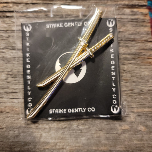 Gold Katana Enamel Pin