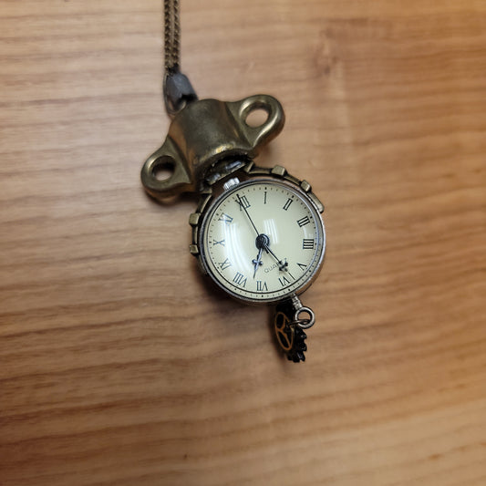 Steampunk Domed Clock Necklace 1