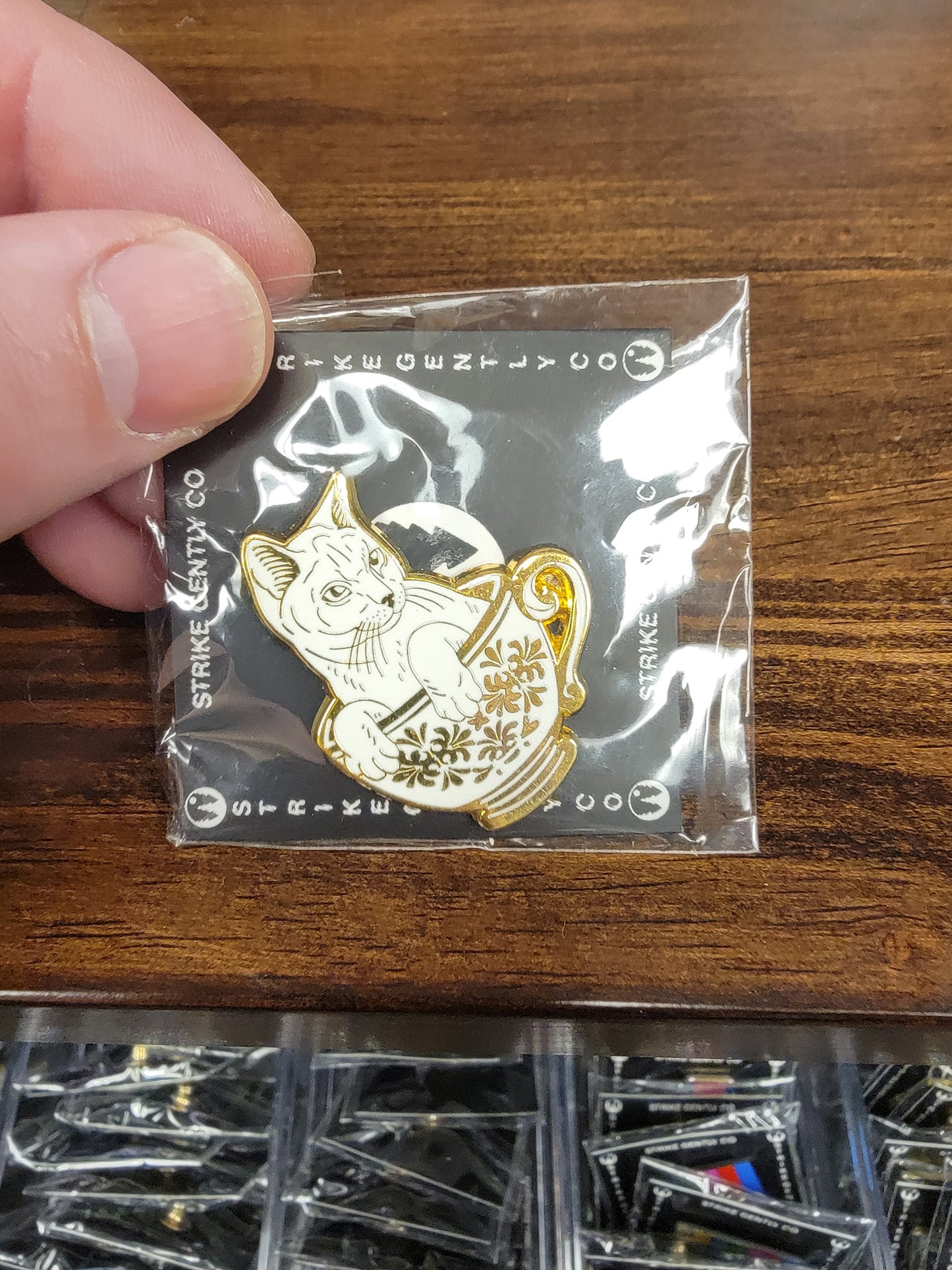 Teacup Cat Enamel Pin