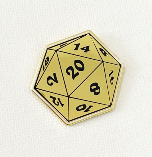 D20 Enamel Pin