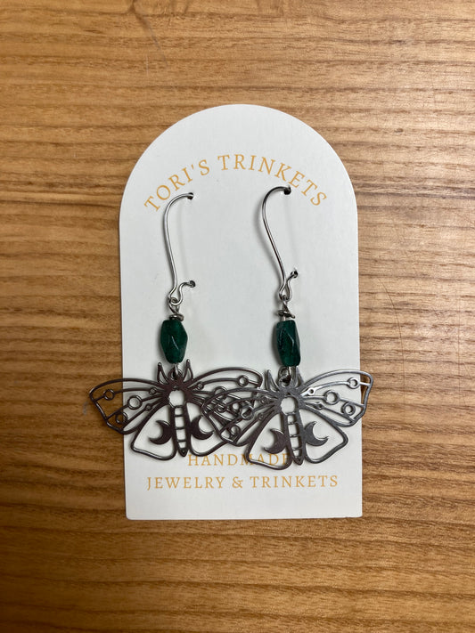 Lunar Moth Earrings - Tori's Trinkets