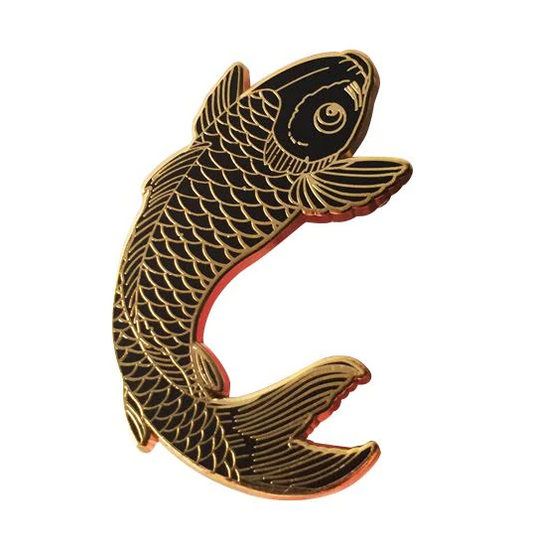 Black Koi Enamel Pin