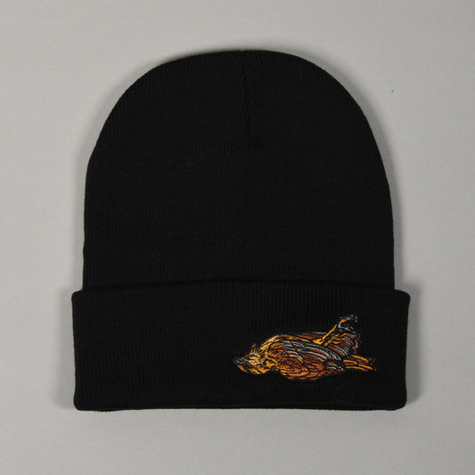 Black Dead Bird Beanie by Alyssa McNall