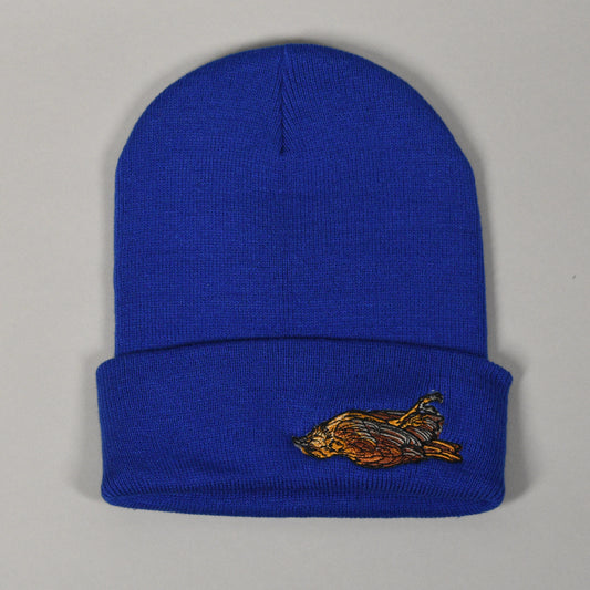 Blue Dead Bird Beanie by Alyssa McNall