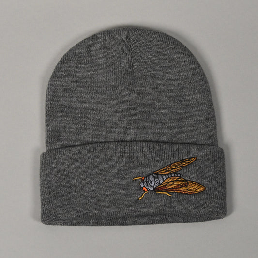 Grey Cicada Beanie by Alyssa McNall