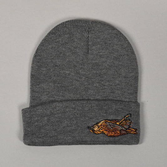 Grey Dead Bird Beanie by Alyssa McNall