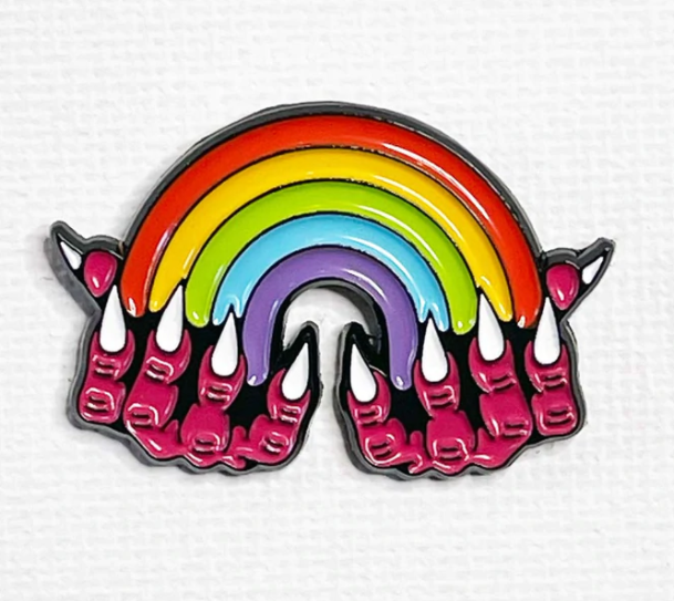 Rainbow and Claws Enamel Pin