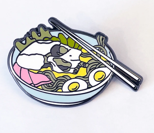 Skull Ramen Enamel Pin