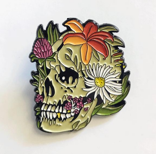 Skull Flower Growth Enamel Pin